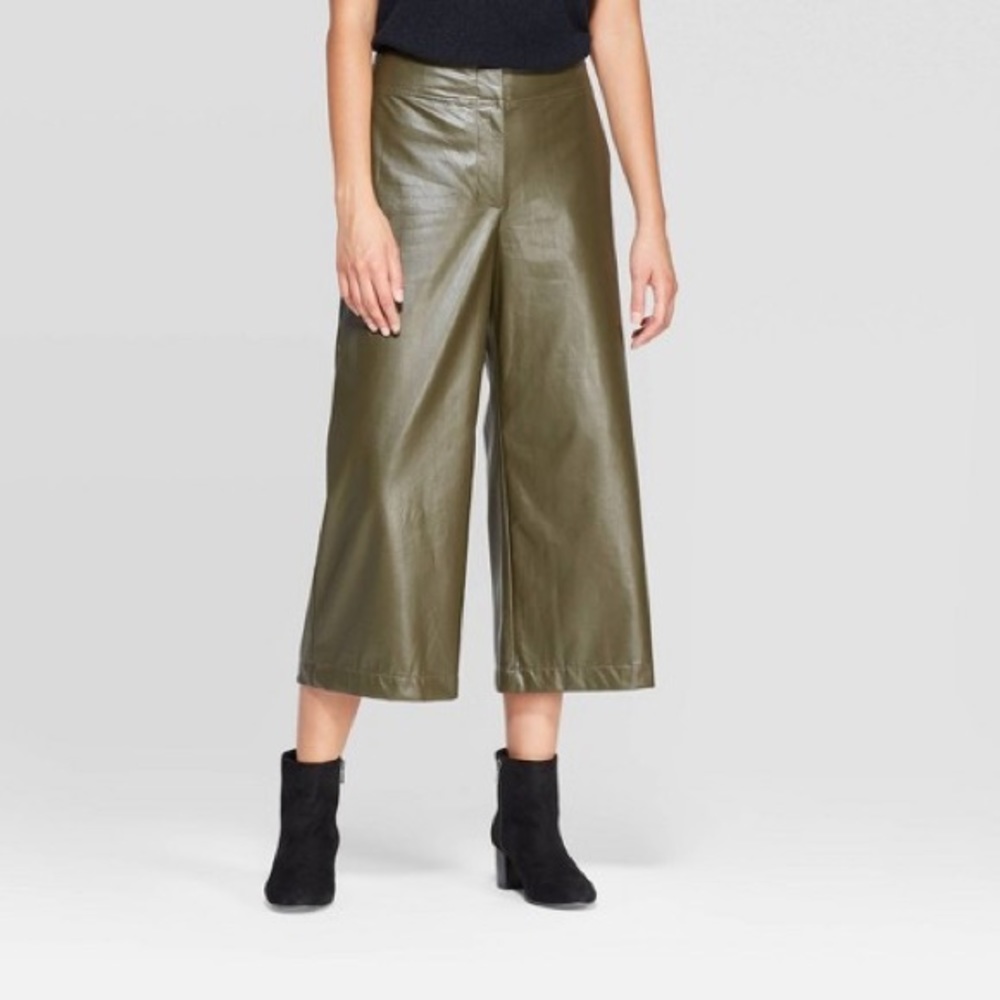 Green, Pleather Crop Pants from Prologue 2